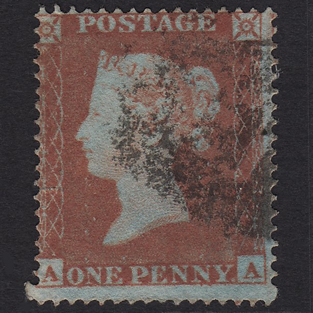 GB QV 1854 1d Red-brown (Plate 170) SG17-C1(1) AA GU Small Tear Key Plate
