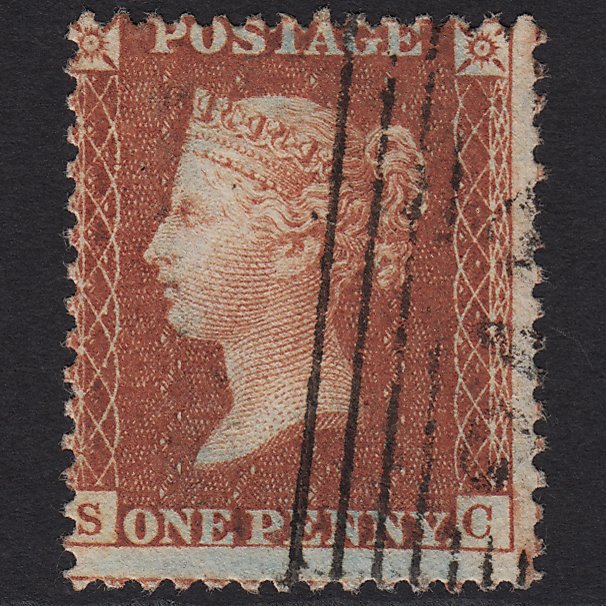 GB QV 1856 1d Red-brown (Plate 46) SG29-C8(1) SC VFU in Scotland