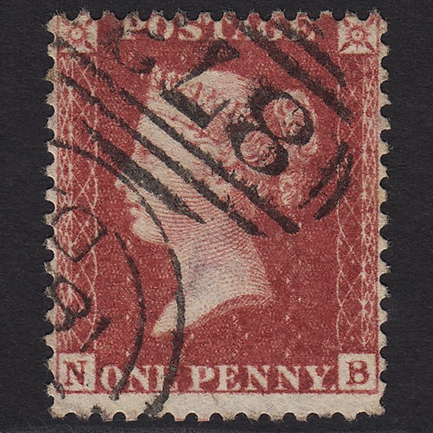 GB QV 1857 1d Deep Rose-red (Plate 43) SG41-C10(4) NB GU Weymouth 873