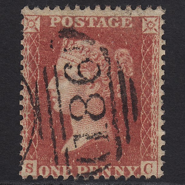 GB QV 1857 1d Rose-red (Plate 60) SG40-C10(1) SG FU Chesterfield 186