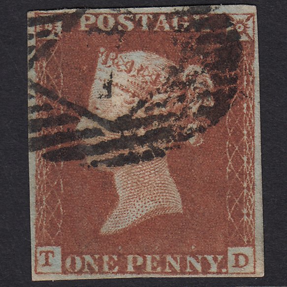 GB QV 1841 1d Red-brown (Plate 51) SG8-B1(1) TD FU 4 Margins London IS 7