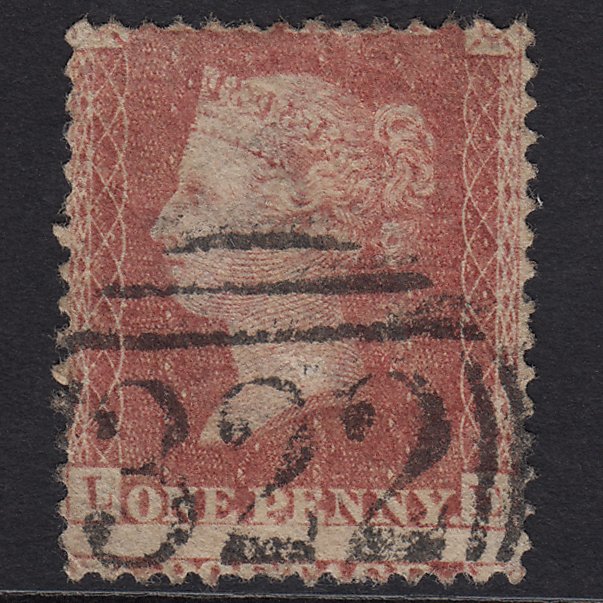 GB QV 1857 1d Rose-red (Plate 60) SG40-C10(1) LE FU Gravesend 322 Large Misperf