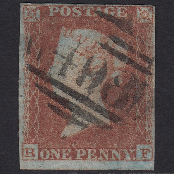 GB QV 1841 1d Red-brown SG8-B1(1) BF GU Manchester 498