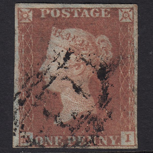 GB QV 1841 1d Red-brown (Plate 87) SG8-B1(1) MI GU Bristol 134
