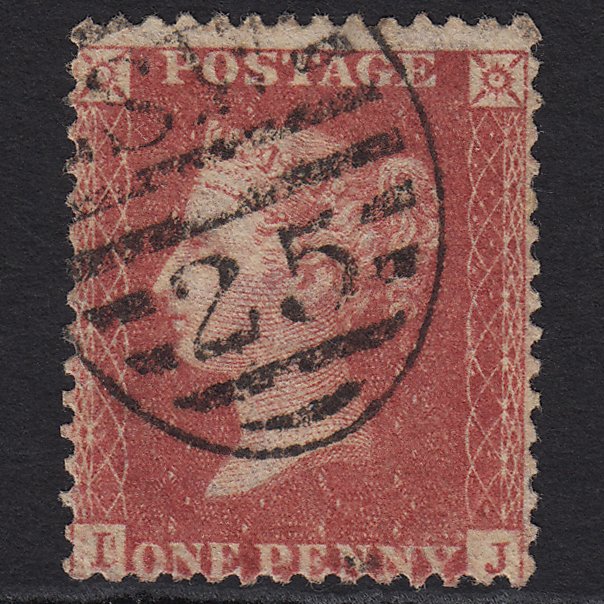 GB QV 1857 1d Rose-red SG40-C10(1) IJ FU London D&S SW25