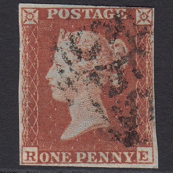 GB QV 1841 1d Red-brown (Plate 162) SG8-B2(1) RE FU 4 Margins