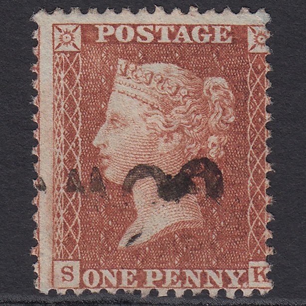 GB QV 1855 1d Red-brown (Plate 5) SG24-C3(1) SK FU Scots Local Inverted S
