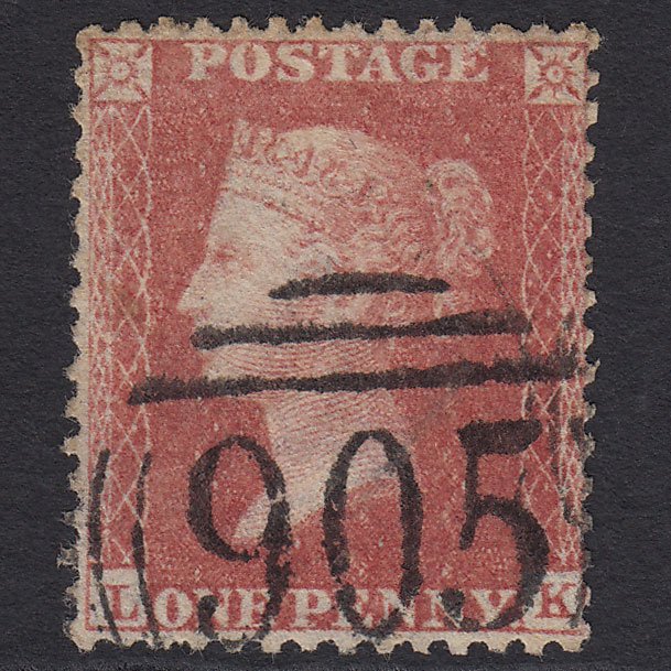 GB QV 1857 1d Rose-red (Plate 48) SG40-C10(1) LK GU Wolverhampton 905