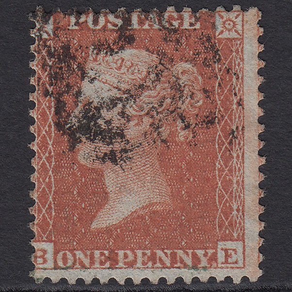 GB QV 1855 1d Red-brown (Plate 4) SG24-C3(1) BE FU Misperf