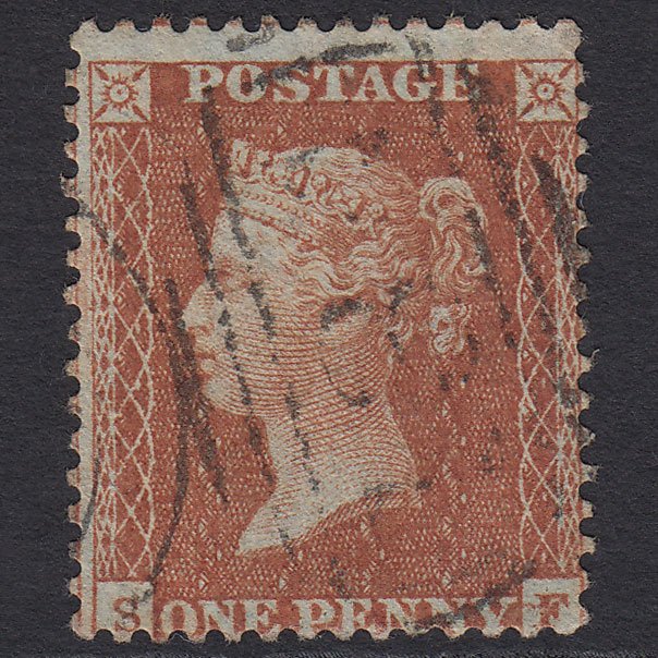 GB QV 1855 1d Red-brown (Plate 1) SG24-C3(1) SF FU Bristol 134