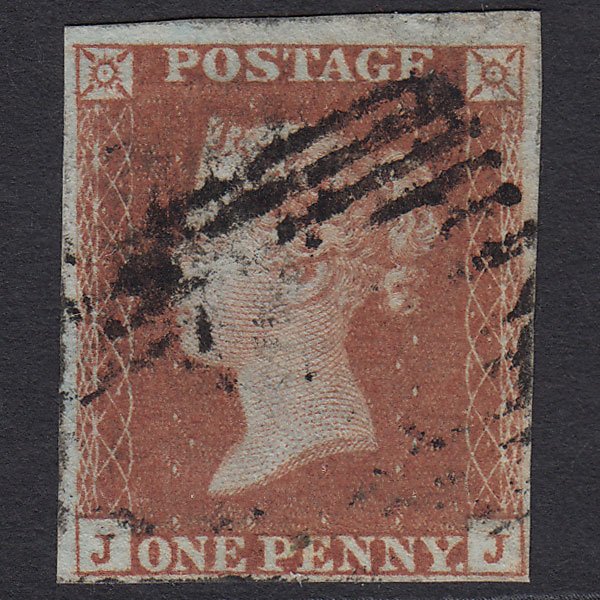GB QV 1841 1d Red-brown (Plate 92) SG8-B1(1) JJ GU 4 Margins Scotland