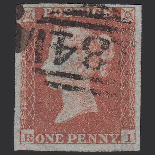 GB QV 1841 1d Red-brown (Plate 161) SG8-B2(1) RI FU 4M Imperf Bristol 134