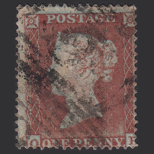 GB QV 1854 1d Red-brown Plate R3 SG17-C1(1) OH GU Worn Impression Misperf