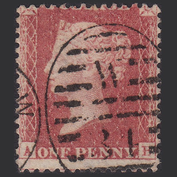 GB QV 1857 1d (Plate 62) SG40-C10(1) AB FU Missing Imprimatur London D&S W34
