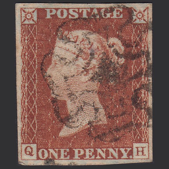 GB QV 1841 1d Red-brown (Plate 26) SG8-B1(1) Ivory Head QH VFU Welshpool MX