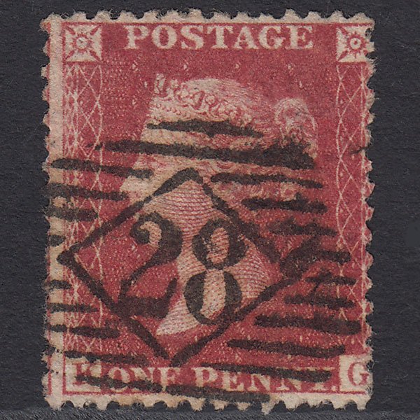 GB QV 1857 1d Deep Rose-red (Plate 47) SG41-C10(4) KG FU London IS 28