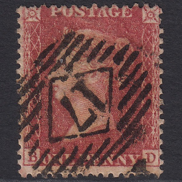 GB QV 1857 1d Rose-red (Plate 58) SG40-C10(1) BD GU London IS 17