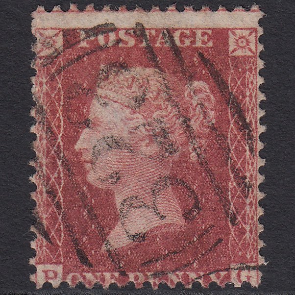 GB QV 1857 1d Rose-red (Plate 36) SG40-C10(1) PG FU Grimsby 323 Misperf