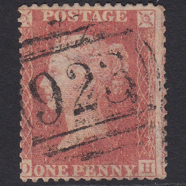 GB QV 1857 1d Pale Rose (Plate 39) SG39-C10(3) OH GU Worthing 923