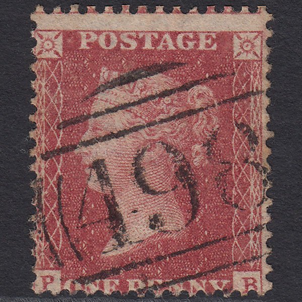 GB QV 1857 1d Rose-red (Plate 56) SG40-C10(1) PB GU Manchester 498 Misperf
