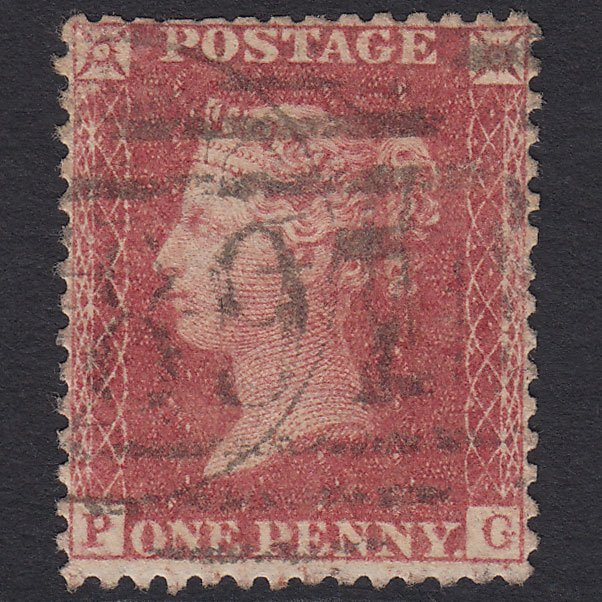 GB QV 1857 1d Rose-red (Plate 57) SG40-C10(1) PG GU Wisbech 897