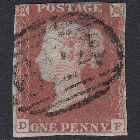 GB QV 1841 1d Red-brown (Plate 70) SG8-B1(1) DF GU nr 4 Margins Poole 624