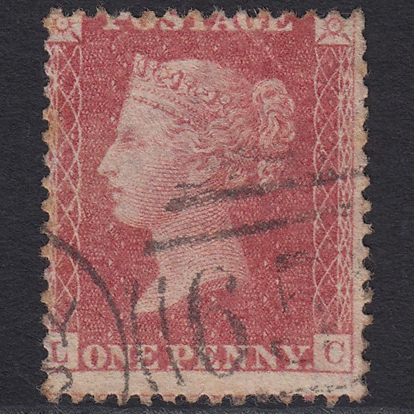 GB QV 1857 1d Rose-red (Plate 39) SG40-C10(1) LC GU Misperf