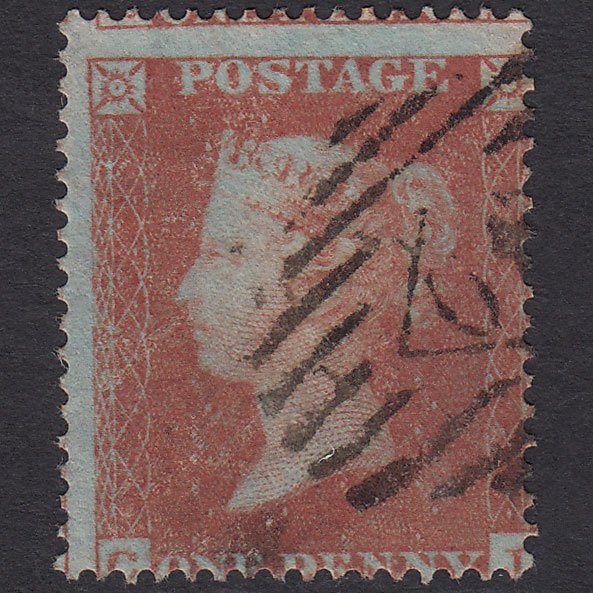 GB QV 1854 1d (Plate 188) SG17-C1(1) CJ GU London IS Cancel Misperf