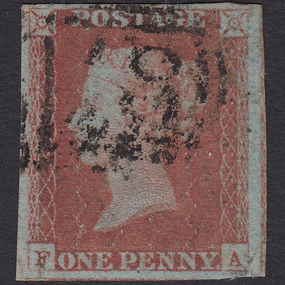 GB QV 1841 1d Red-brown (Plate 75) SG8-B1(1) FA GU 4 Good to Huge Margins