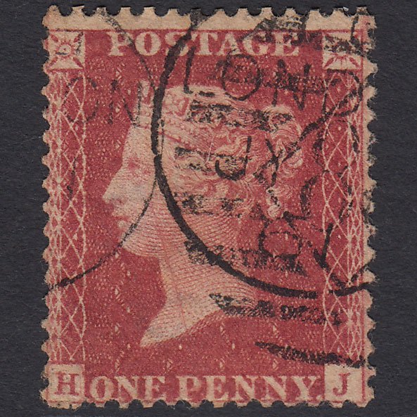 GB QV 1857 1d Rose-red (Plate 62) SG40-C10(1) HJ GU London IS Cancel