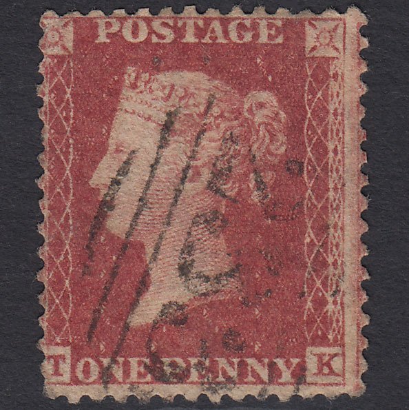 GB QV 1857 1d Rose-red (Plate 60) SG40-C10(1) TK FU Darlington 233 Misperf