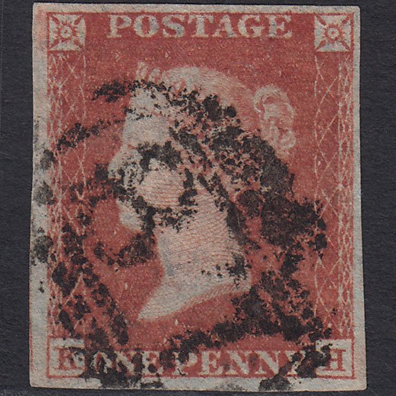 GB QV 1841 1d Red-brown (Plate 162) SG8-B2(1) KH GU 4 Margins Blandford 87