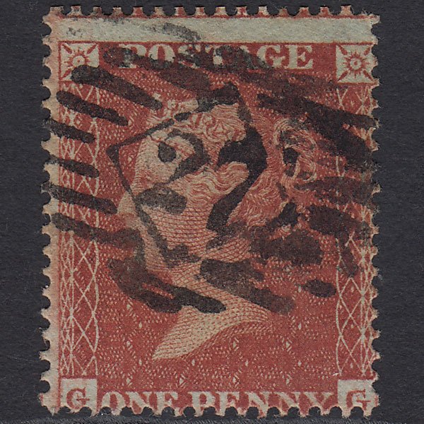 GB QV 1855 1d Red-brown (Plate 10) SG26-C5(1) GG GU London IS 27 Misperf