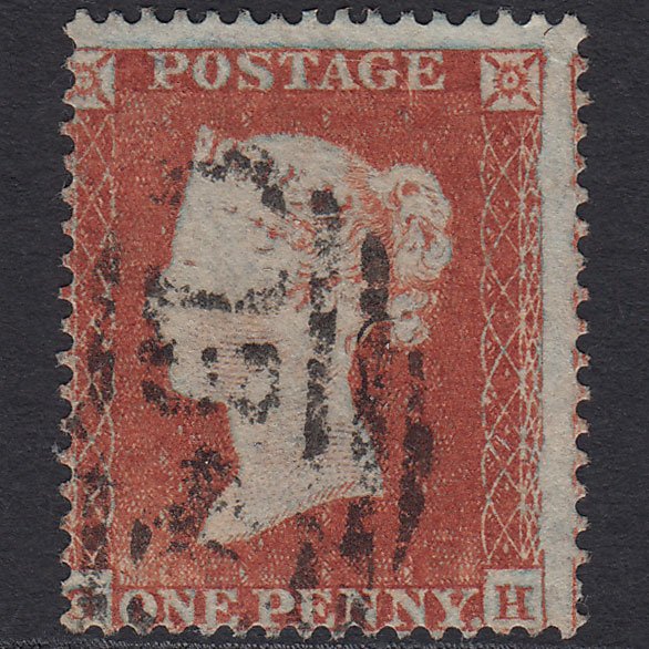 GB QV 1854 1d Red-brown (Plate 184) SG17-C1(1) GH FU Bristol 134 Misperf
