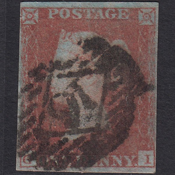 GB QV 1841 1d Red-brown (Plate 104) SG8-B1(1) GI GU 4 Margins London IS 16