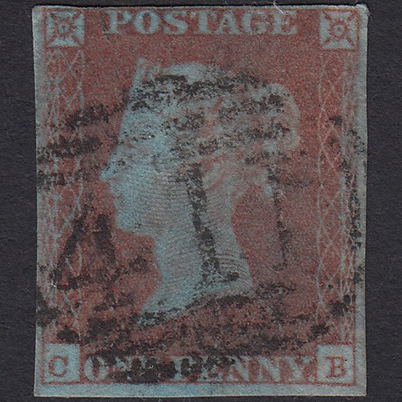GB QV 1841 1d (Plate 109) SG8a-B1(2) CB FU 4M Kendal 411 Paper Flaw