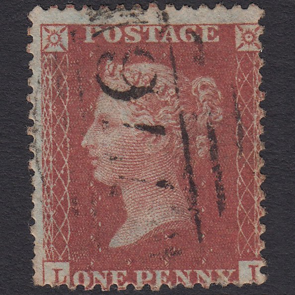 GB QV 1856 1d Red-brown (Plate 34) SG29-C8(1) LI GU Taunton 776 Misperf