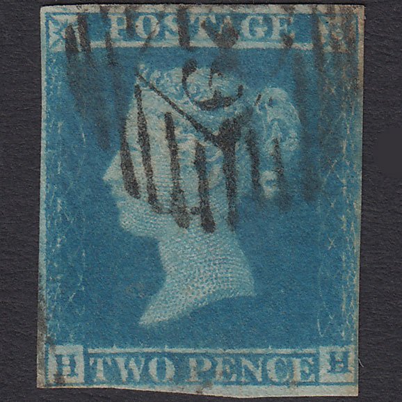 GB QV 1841 2d Pale Blue (Plate 3) SG13-E1(1) HH GU 4 Margins London IS 29