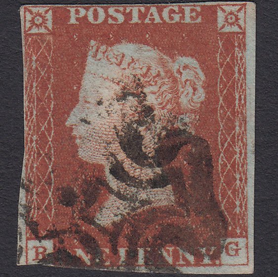 GB QV 1841 1d Red-brown (Plate 34) SG8-B1(1) RG GU 3 Margins Maltese Cross
