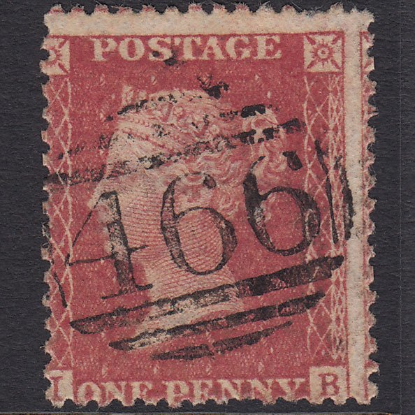 GB QV 1857 1d Rose-red (Plate 36) SG40-C10(1) IB GU Liverpool 466 Misperf