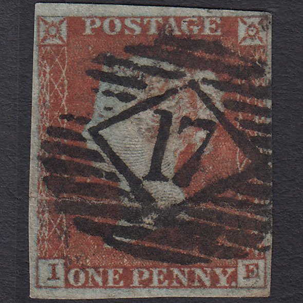 GB QV 1841 1d Red-brown (Plate 45) SG8-B1(1) IE GU London IS 17
