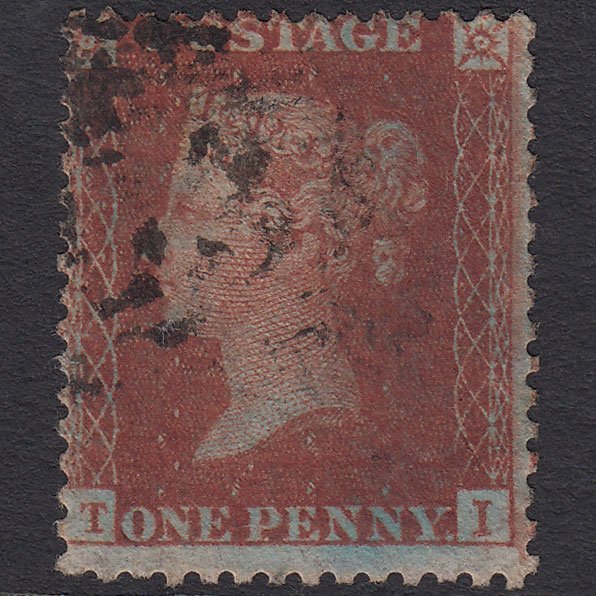 GB QV 1856 1d Red-brown (Plate 27) SG29-C8(1) TI GU