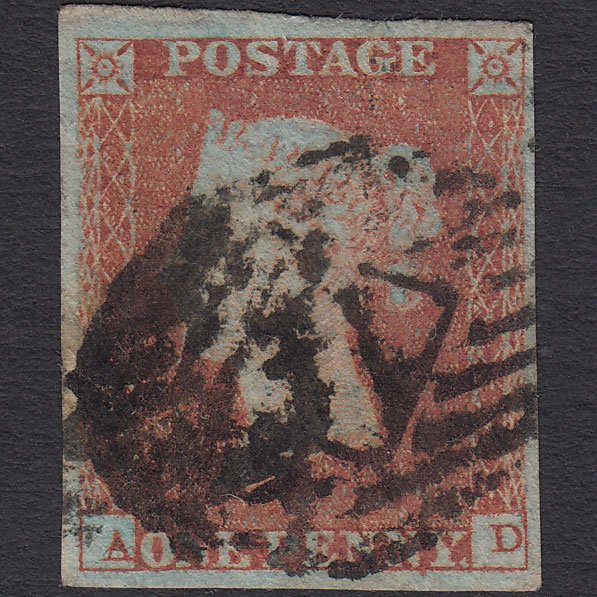 GB QV 1841 1d Red-brown (Plate 113) SG8-B1(1) AD GU 4M London IS Cancel