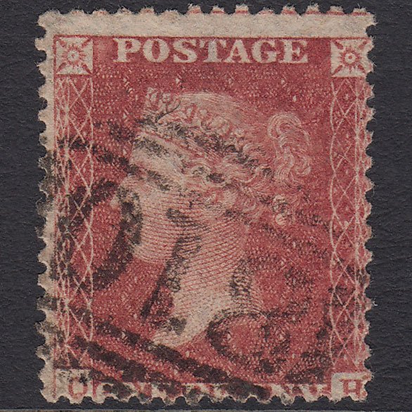 GB QV 1857 1d Rose-red SG40-C10(1) QH GU Tring 810 Misperf