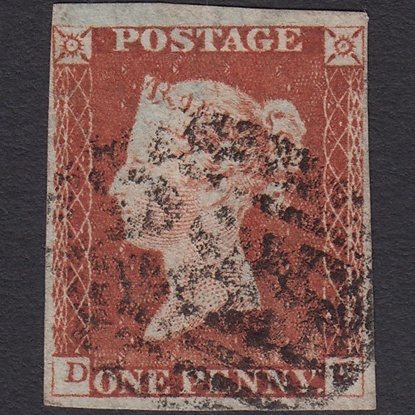 GB QV 1841 1d Red-brown (Plate 58) SG8-B1(1) DC GU 4 Margins