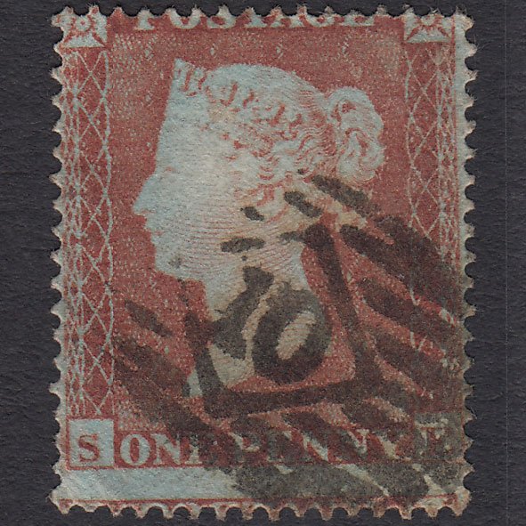 GB QV 1854 1d Red-brown SG17-C1(1) SE GU London IS 10 Misperf