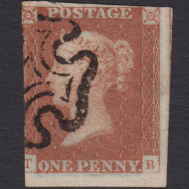 GB QV 1841 1d Red-brown (Plate 27) SG8-B1(1) TB GU 3 Margins Maltese Cross