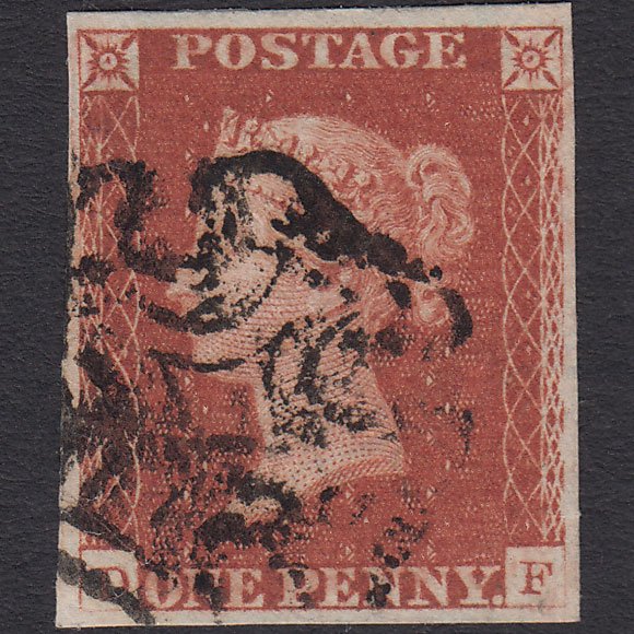 GB QV 1841 1d Red-brown (Plate 21) SG8-B1(1) DF FU 4 Margins Maltese Cross