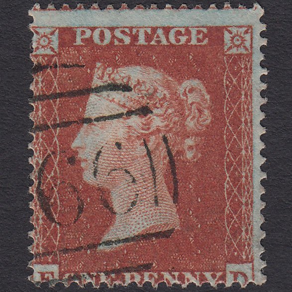 GB QV 1854 1d Red-brown (Plate 171) SG17-C1(1) FD FU Misperf