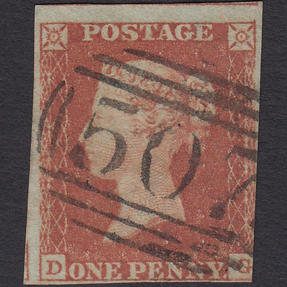 GB QV 1841 1d Red-brown (Plate 92) SG8-B1(1) DG GU nr 4M Marazion 507